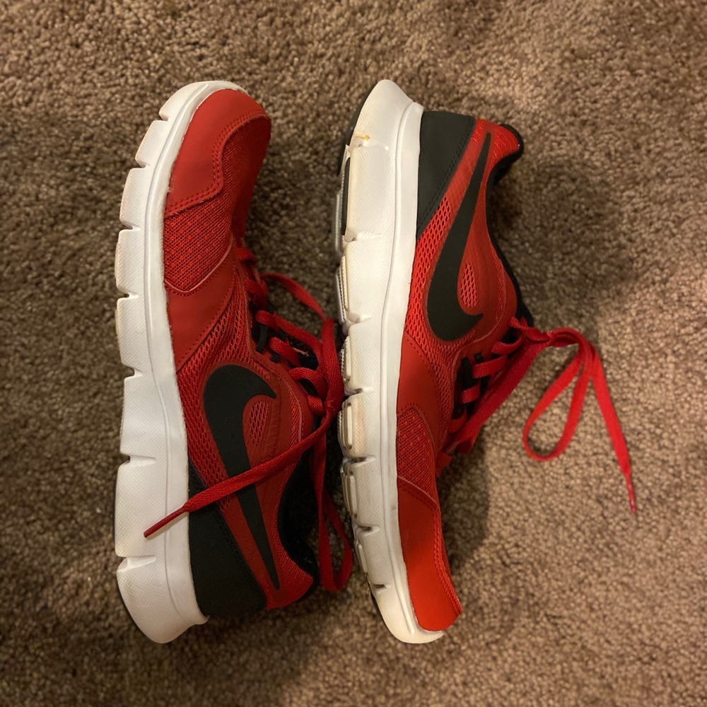 Red And black Nike sneakers